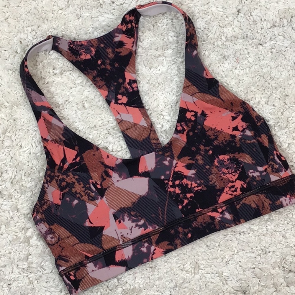 Lululemon Break Free Anise RARE PRINT Tback Bra Size 6